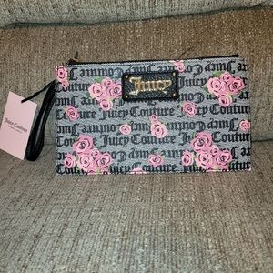 Black and Pink Rose Juicy Couture Large Wallet